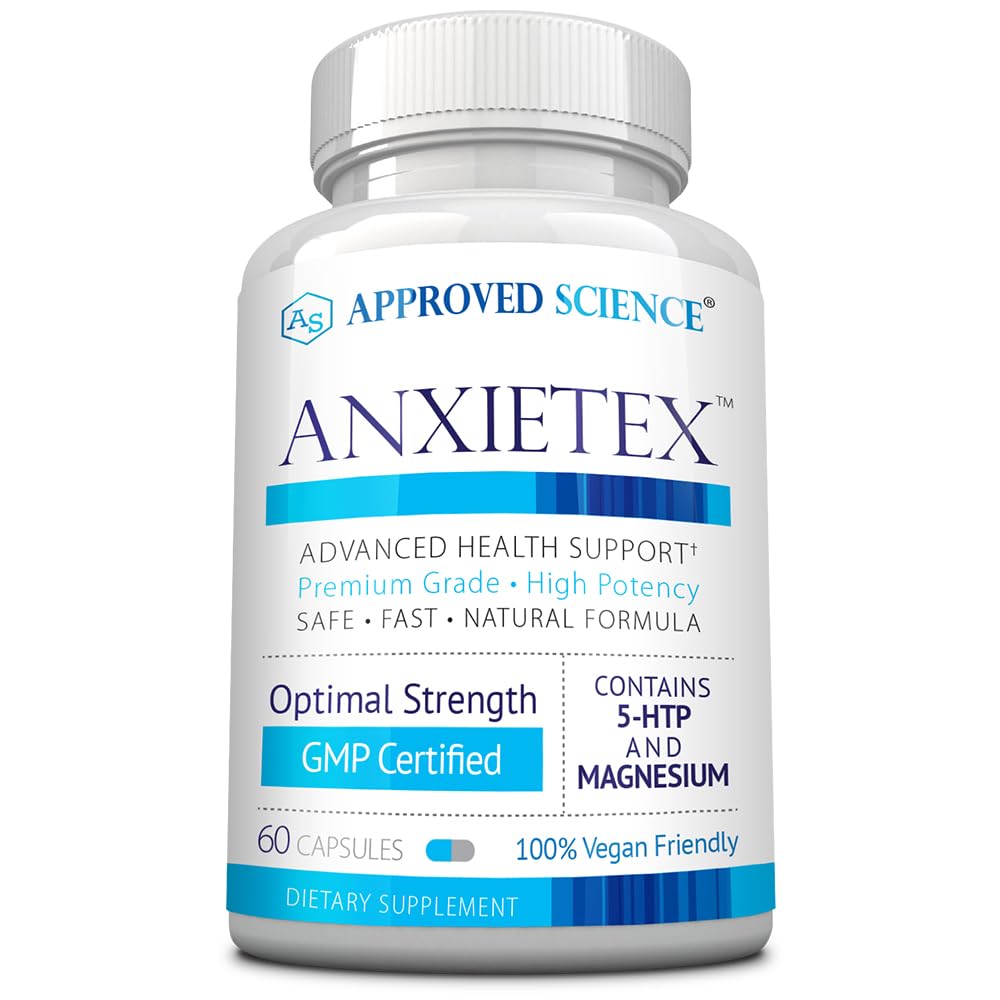 Anxietex científico aprobado - Calma y Relajación - L-Theanine y Magnesium - 60 cápsulas - Vegan Friendly - 3 meses de suministro