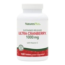 Natures Plus Ultra Cranberry 1000, Sustained Release - 1000 mg - Natural Cranberry with Vitamin C - Promueve la salud del tracto urinario - 180 Tabletas vegetarianas (90 Servings)