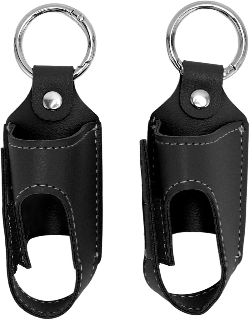 Genérico Asma Inhaler Holder, 2pcs Asthma Inhaler Holder Portable Storage Protective PU Leather Asthma Inhaler Case for Travel (Black)