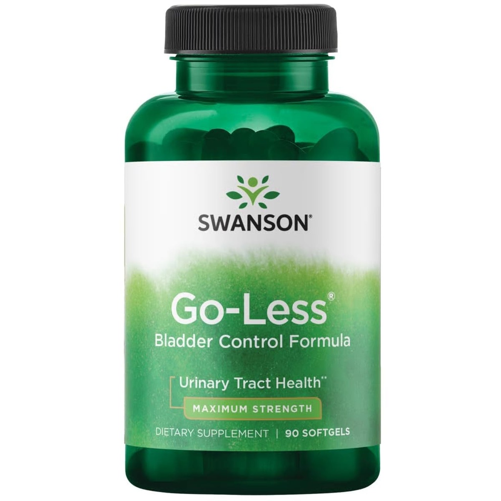 Swanson Go-Less Control de la vejiga Fórmula - Promueve la salud y la vejiga sana - Suplemento natural para adultos con extracto de semilla de calabaza - (90 Softgels) 1 Pack
