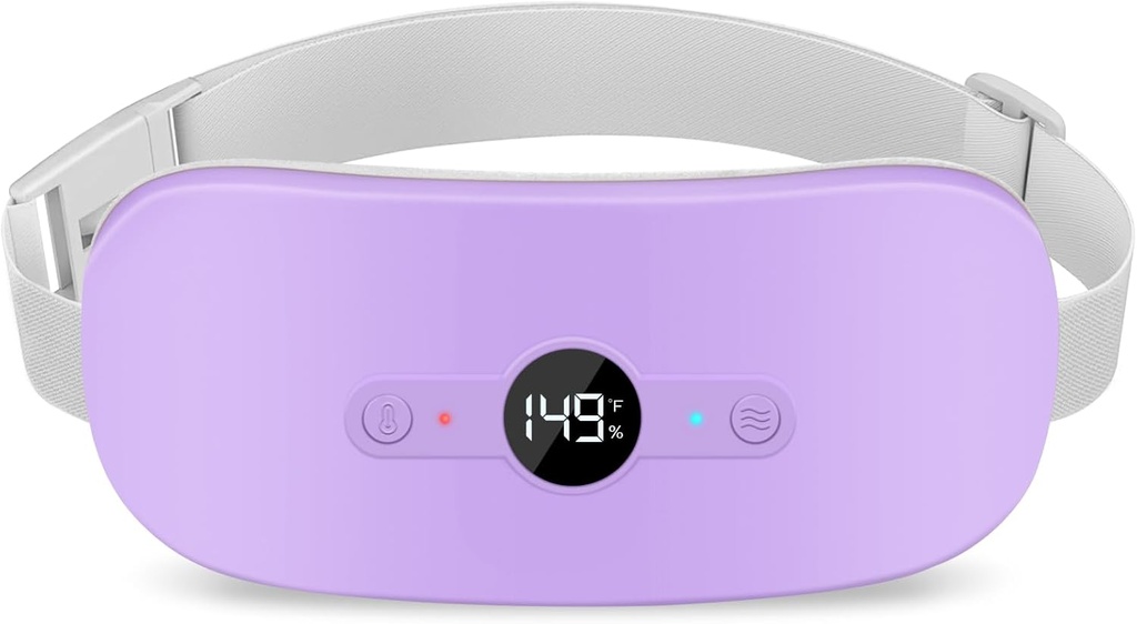 AHORAWISH Calefacción Pad para el período de calambres Alivio del dolor, Portable Electric Cordless Menstrual Calefacción Pad recargable con 6 niveles de calor y 6 modos de masaje, Regalos de Navidad para Mujeres Adolescentes, Purple