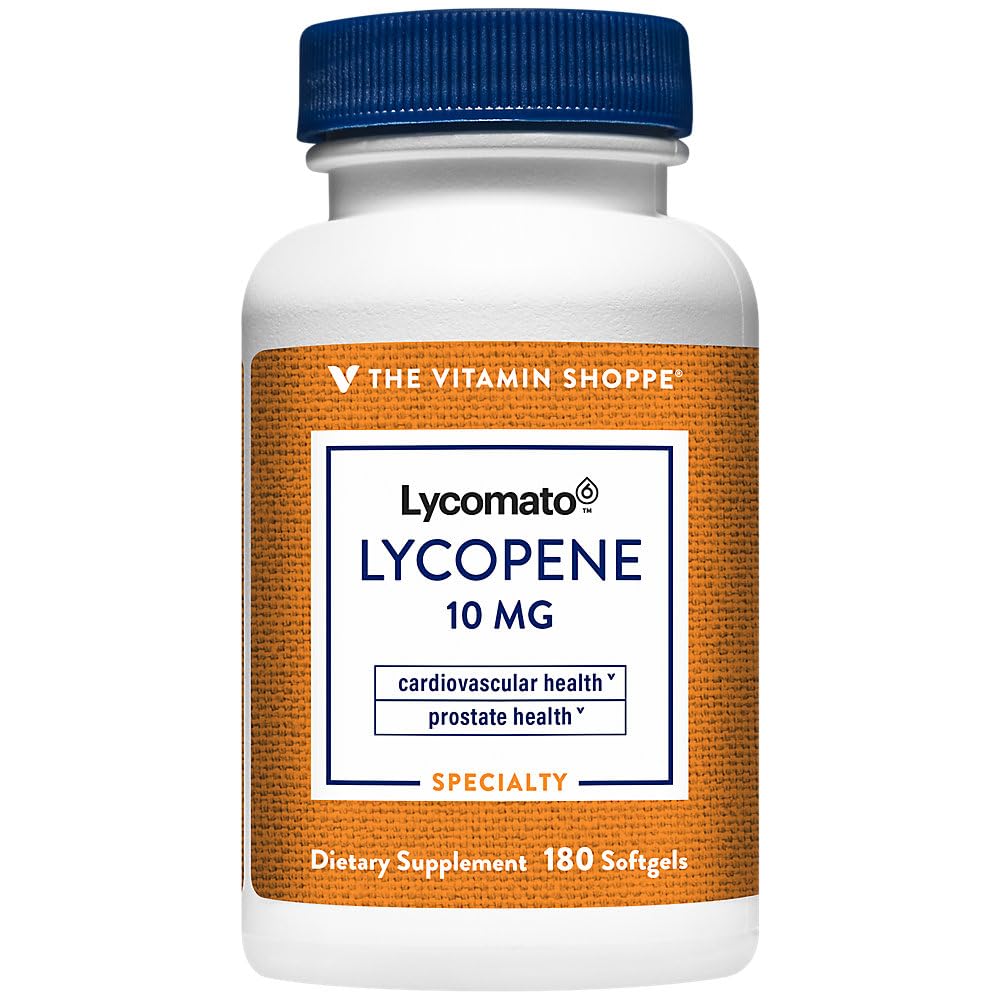La vitamina Shoppe Lycopene 10MG, Antioxidante que soporta la salud cardiovascular, próstata y celular (180 Softgels)