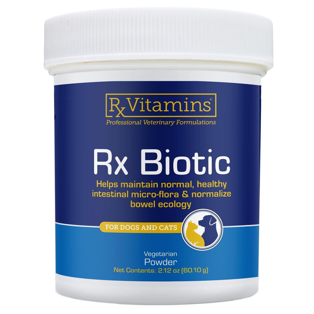 Rx Vitaminas Rx Biotic - Polvo Probiótico para Perros y Gatos - Cat Digestive Support " Probiótico para Perros Gut Health - Probióticos para la Salud Digestiva - 2.12oz