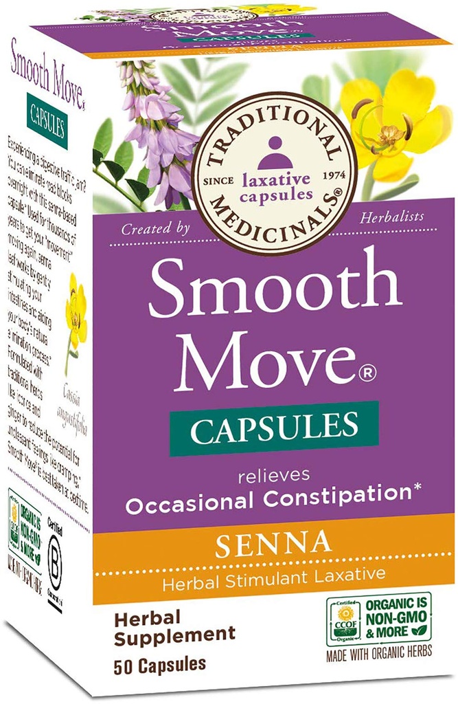 Medicinales Tradicionales - Senna de movimiento lento, 50 cápsulas