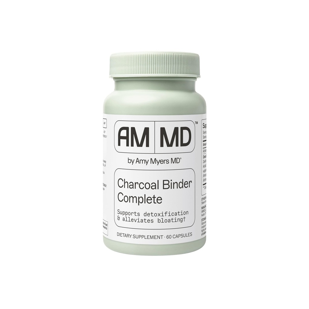 Cacarillas de carbón de coco del protocolo Myers Way - Carbón natural activado, Aliviador de gas " Apoyo para los efectos de moho / toxinas - Suplemento dietético 60 cápsulas, 30 servidumbres - Dr. Amy Myers