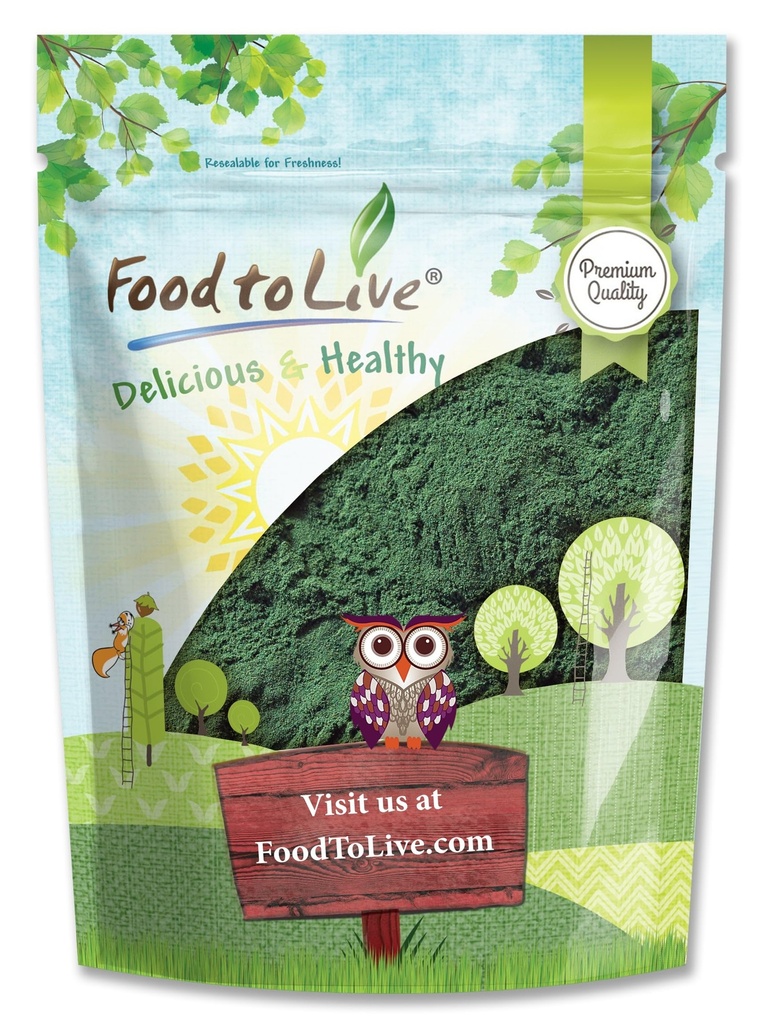 Alimentos para Polvo de Clorella en Vivo, 2 Libras - Kosher, Algas Verde Raw, Superalimentos Vegan, Bulk, Pura Proteína Verde Vegana, Rica en Vitaminas y Minerales, Grande para Bebidas, Teas y Smoothies