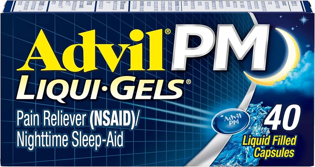 Advil PM Doin Reliever and Nighttime Sleep Aid, Doin Medicine with Ibuprofen for Pain Relief and Diphenhydramine Citrate for a Sleep Aid - 40 Coated Caplets