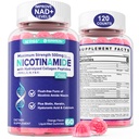 2 Pack - Nicotinamide 500mg Gummies, NAD+ Suplemento para Mujeres y Hombres / Peptidos de Collagen, (Flush Free Niacin) Vitamina B3 Niacinamida para Anti-Aging, NAD+ Niveles, Longevidad, Focus &amp; Brain, Sugar Free