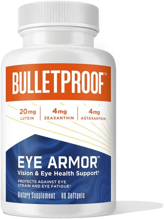 Armadura de ojos impermeable Suplemento Softgels, 60 Cuenta, Suplemento para la salud de los ojos y protección de la luz azul