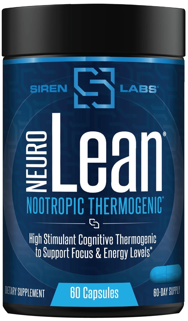 Laboratorios de Siren Neuro Lean Terogénico concentrado para la salud, pérdida de agua, energía y foco - 60 cápsulas