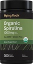 Piping Rock Espirulina Orgánica TENIDO 1000mg ANTE 300 Tablets ANTE Arthrospira Platensis ANTE Vegetarian, Non-GMO, Gluten Free Supplement