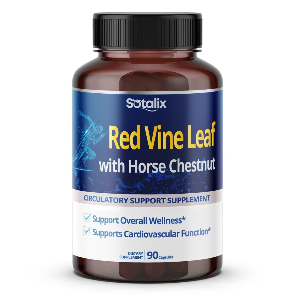 Hoja roja y castaña de caballo, 50% Flavonoides para apoyo de la pierna Veinte, piel, corazón bienestar - hecho en los EE.UU.