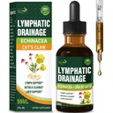 Cleavers Lymphatic Drainage Drops Enhance Lymph System Detox Cleanse, Echinacea, Milk Thistle, Cats Claw, Turmeric, Dandelion, Burdock Immune Support Suplemento. 2oz