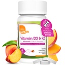 Zahler - Vitamina D3 &amp; K2 Chewable Suplemento (90 Conde) - Certified Kosher K2 D3 Vitamina 5000 UI Delicious Chew Tablet - Vitamina D &amp; K2 para Absorción de calcio, Densidad de bonificación &amp; Immune Support