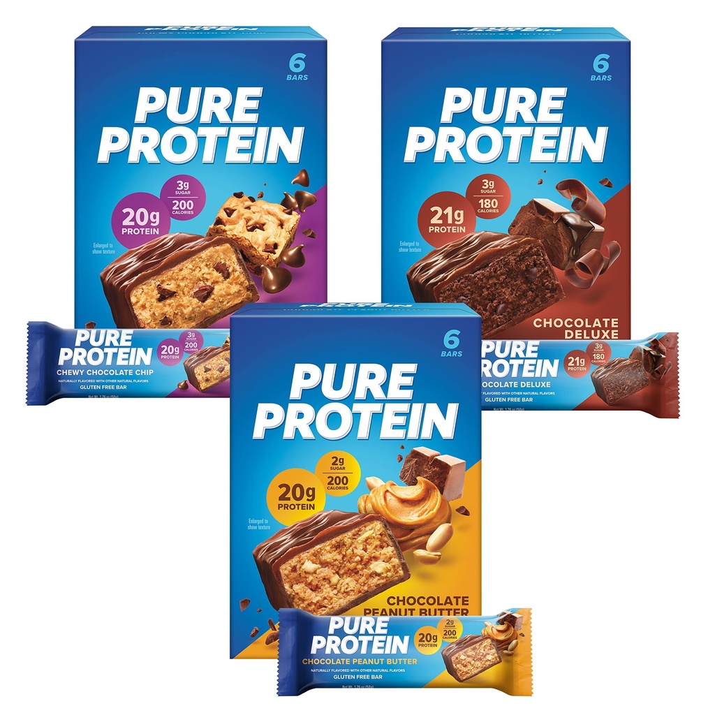 Pure Protein Bares Chocolate Variety Pack (18 ct)