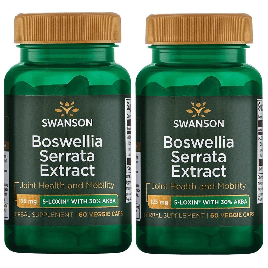 Swanson Boswellia Serrata Extracto 125 mg 60 Veg Caps (2 Pack)