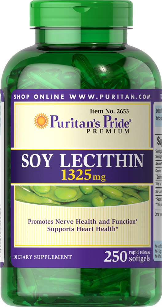 Puritan's Pride Soy Lecithin 1325 mg, Heart Support, 250 Conde, Naturulse Ad 410
