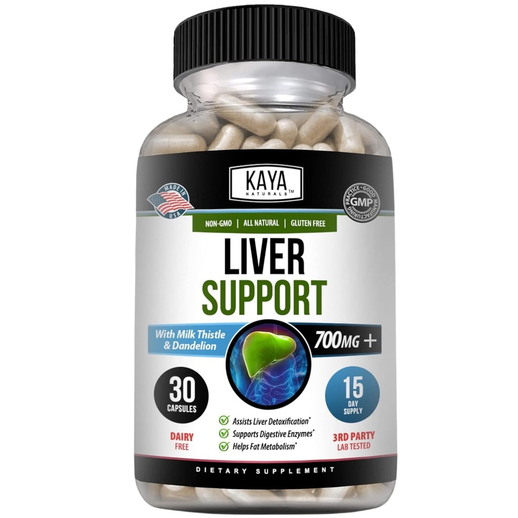 Kaya Naturals Liver Cleanse Detox " Repair - Milk Thistle Supplement - Liver Detox for Women and Men - Artichoke Extract and Dandelion Root Capsules - 30 Count