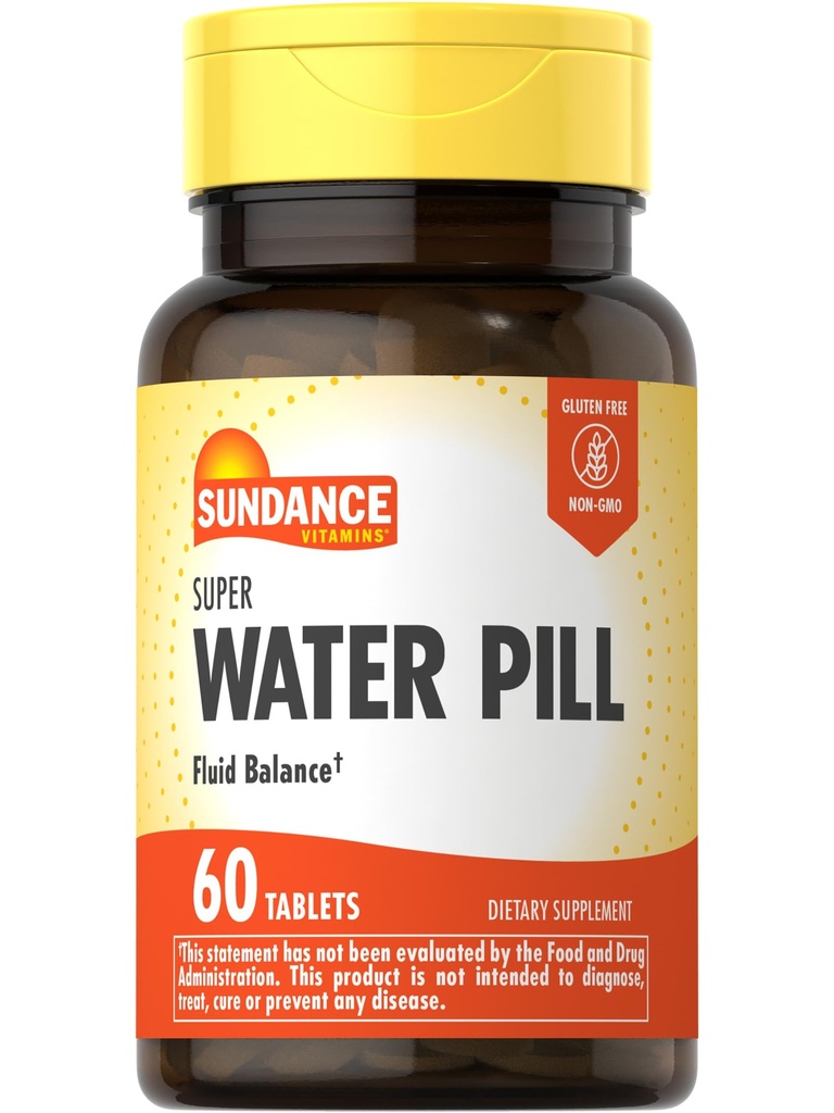 Sundance Water Pill ← 60 Tablets ← Fluid Balance Complemento Silencio Vegetariano, No GMO, y Fórmula Libre Gluten