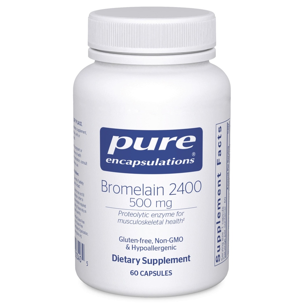 Pure Encapsulations Bromelain 2400 500 mg - for Digestive Support & Musculoskeletal Health - Supports Joints & Muscle Recovery* - Proteolytic Enzymes - Vegan - 60 cápsulas