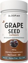 Grape Seed Capsules 500mg  10:1 Concentrated Extract ← Natural Herbal Supplement ← No Gluten-Free ← Grape Seed Powder for Daily Wellness (60 Count (Pack of 1))