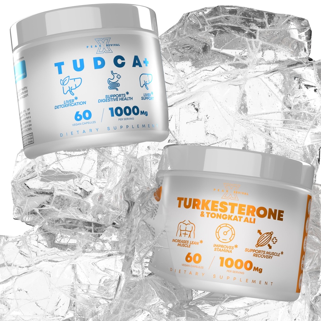 TUDCA+ 1000mg Bile Salt Supplement for Liver Support + Turkesterone & Tongkat Ali 1000mg Aumento de resistencia (60 cápsulas)