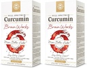Solgar Full Spectrum Curcumin Brain Works, 90 Licaps - Support Memory Recall, Focus, Cognitive Function - Antioxidant Support - Curcumin, BacoMind, Choline, Vitamina B12 - Non-GMO, Vegan - (Pack of 2)