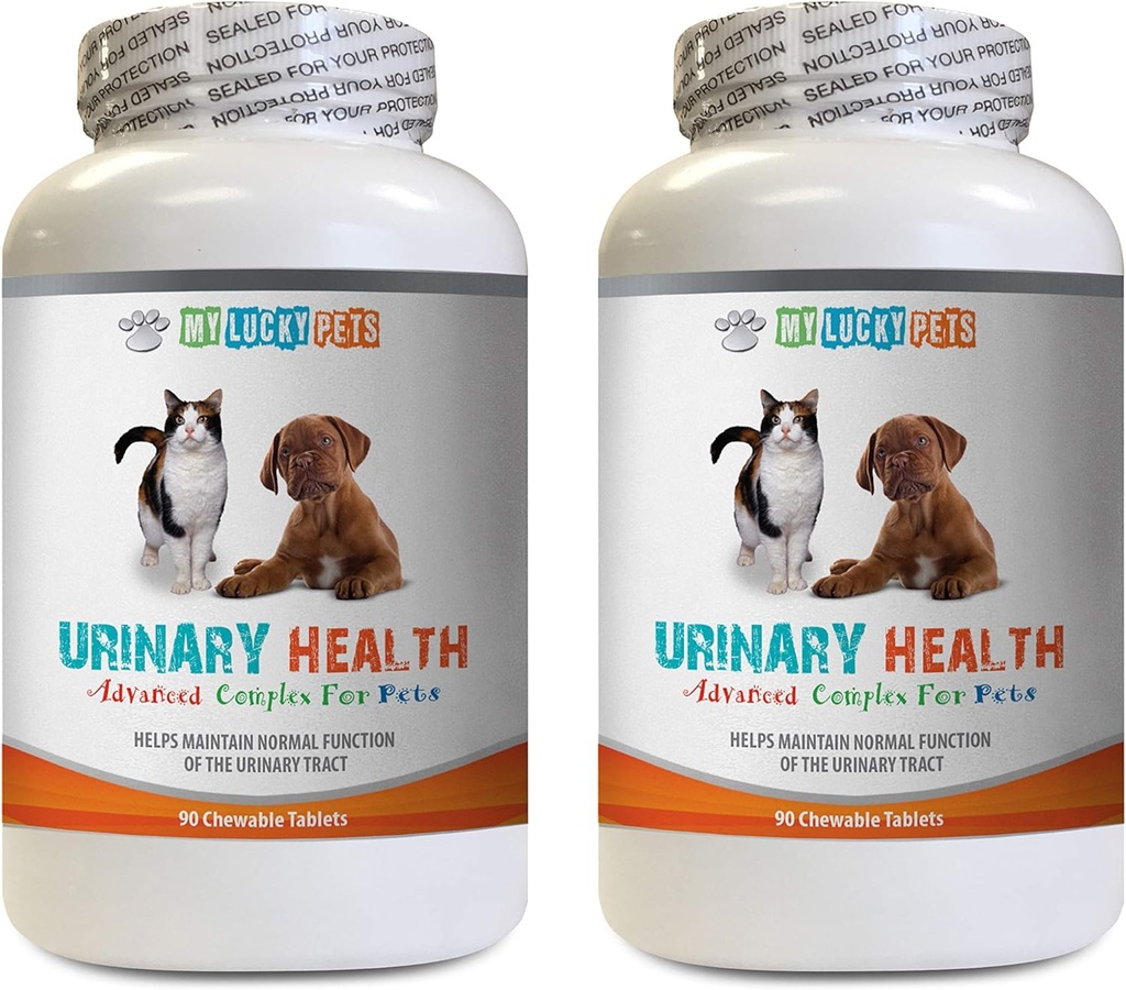 gato UTI Dolor Alivio - Mascotas Urinary Health Complex - para perros y gatos - Soporte de la vejiga avanzada - Botellas de arándano para gatos - 2 Botellas (180 Treats)