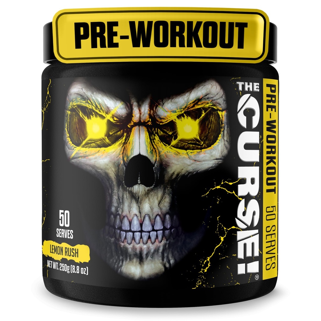 ¡JNX lanza la maldición! Pre Workout Powder for Men &amp; Women, Caffeine, Beta-Alanine, Creatine, L-Citrulline, 50 Servings, Lemon Rush Flavor – Boost Energy, Strength & Focus