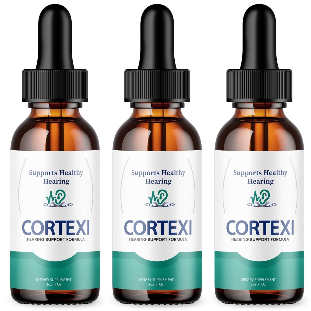 (3 Pack) Cortexi Ear Drops - Fórmula Oficial - Cortexi Tinnitus Tratamiento Cortéxi Hearing Support Drops, Cortexi para el anillo en las orejas, Cortexi Supplement Drops Maximum Strength New Improved (3 oz)