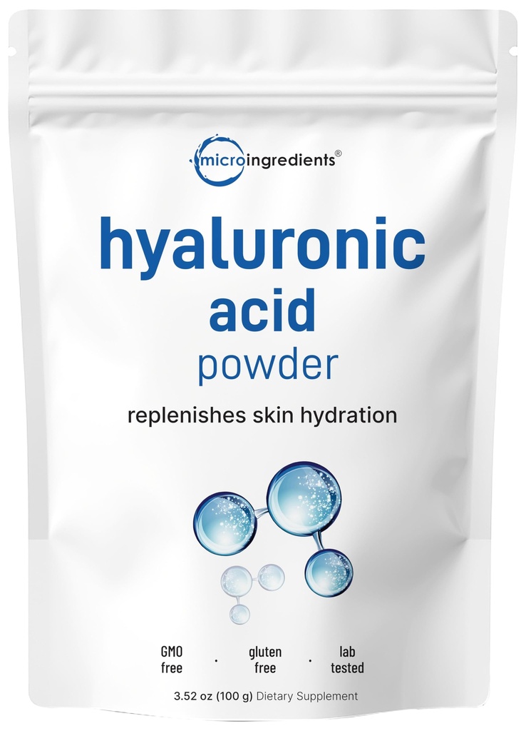 Micro Ingredientes Hialuronic Acid Serum Powder, 100 Grams ← Baja Peso Molecular, Cosméticos Grado ANTE Skin Hydration and Moisture Support Suplementos