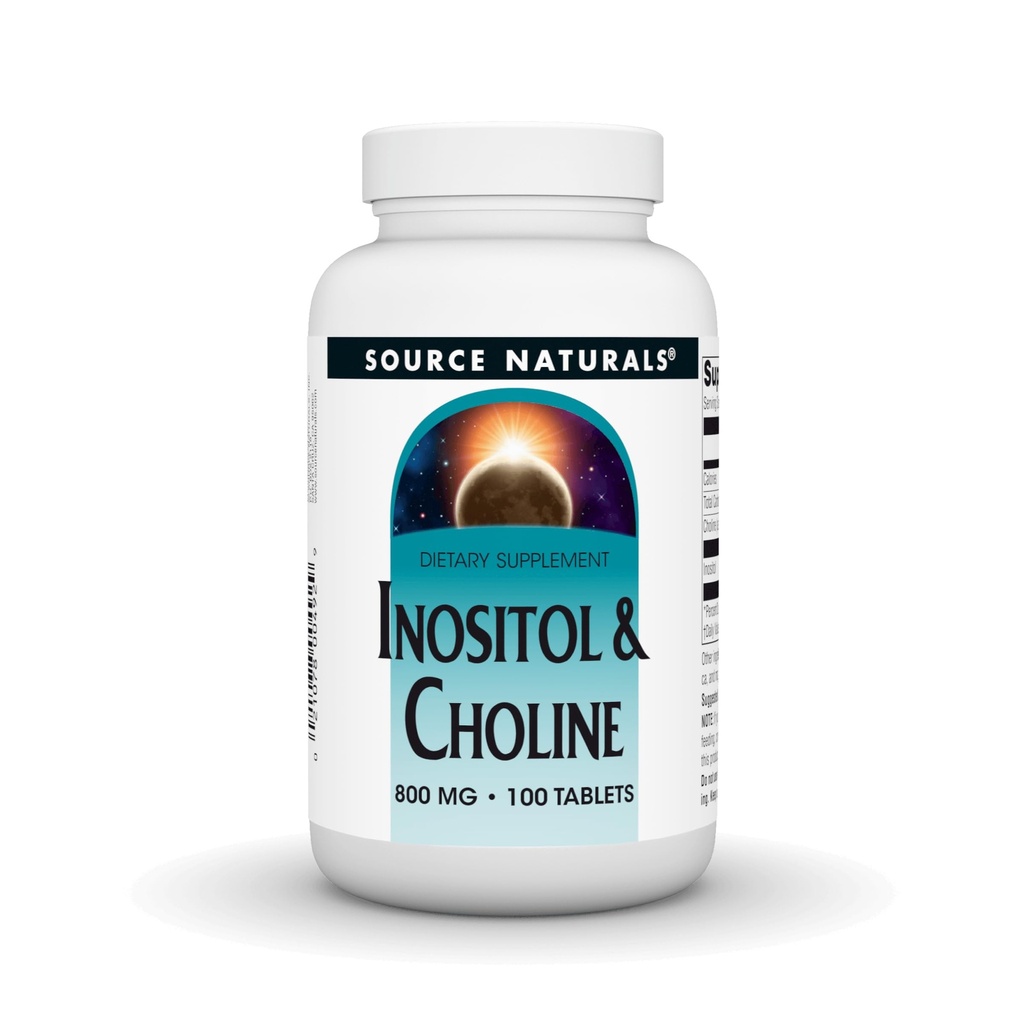 Fuente Naturales Inositol " Choline 800 mg Apoyos Función de Nerve saludable - 100 Tabletas