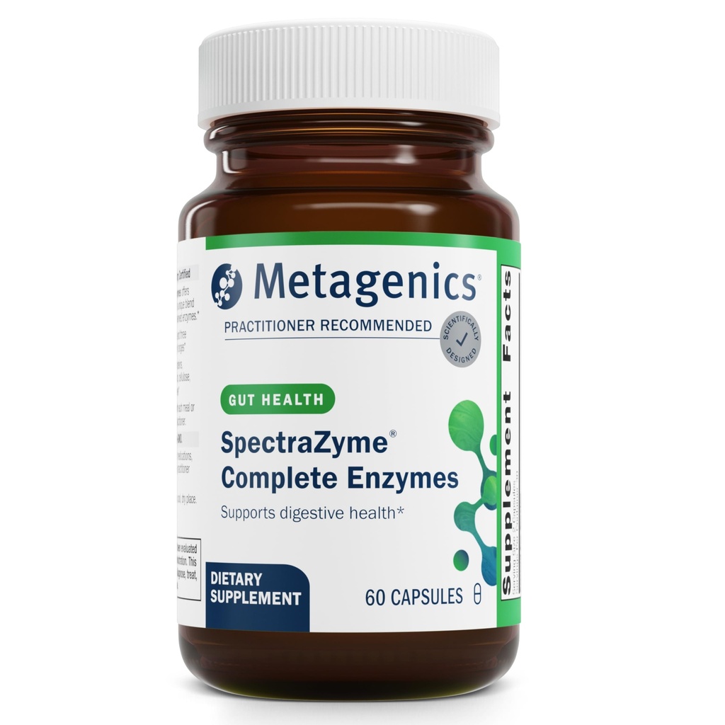 Complejo de enzima metagénica - Enzimas digestivas de base vegetal para la proteína, desintegración de grasas y carbohidratos - admite la indigestión, ruborización " salud de colon* - libre de gluten, vegano - 60 cápsulas