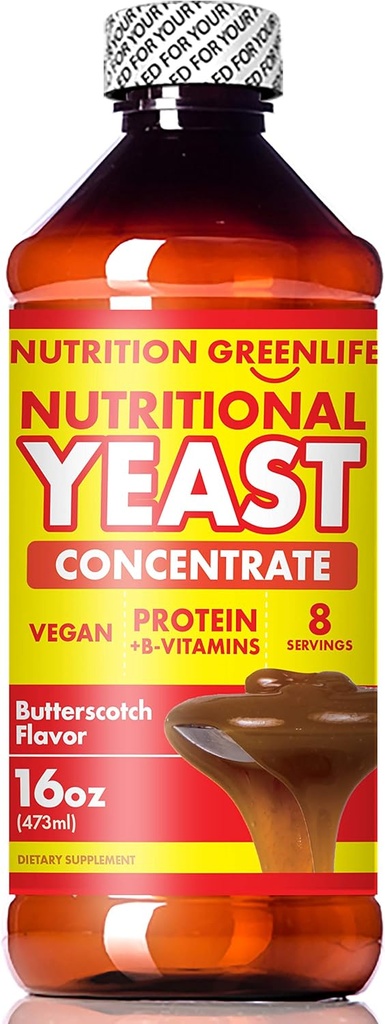 Nutricional Levadura Concentrado por Nutrición Greenlife (16 fl oz) con Vitamina B-12, Beta Glucan, Aminoácidos ¦ Butterscotch Flavor