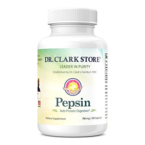 Dr. Clark Pepsin Suplemento, 700mg, 100 Gelatin Capsules