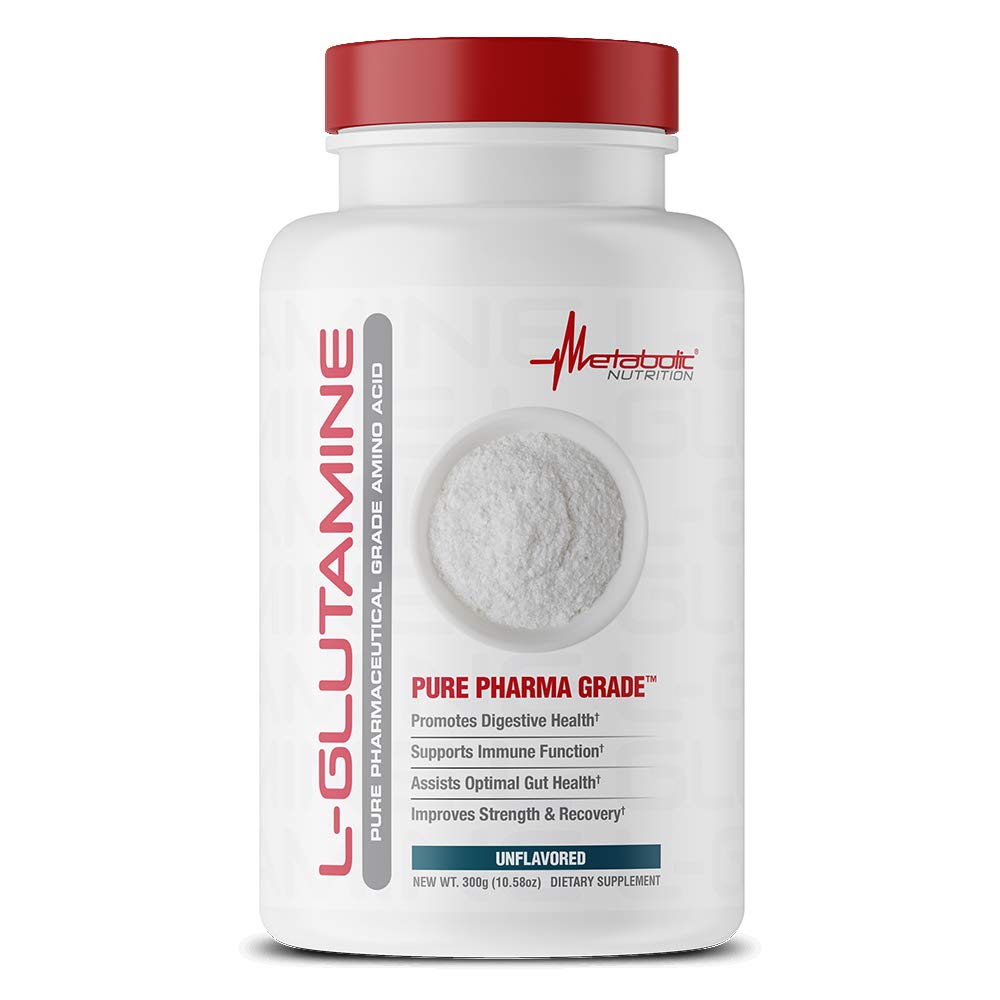 Glutamina de nutrición metabólica, 300 gramos, polvo