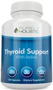 Suplemento de soporte de tiroides puramente holístico con yodo - 120 cápsulas - 2 mes de suministro - con L-Tyrosine, B12, Magnesio, Ashwagandha, Kelp &amp; Más - Formulado para Mujeres - No GMO