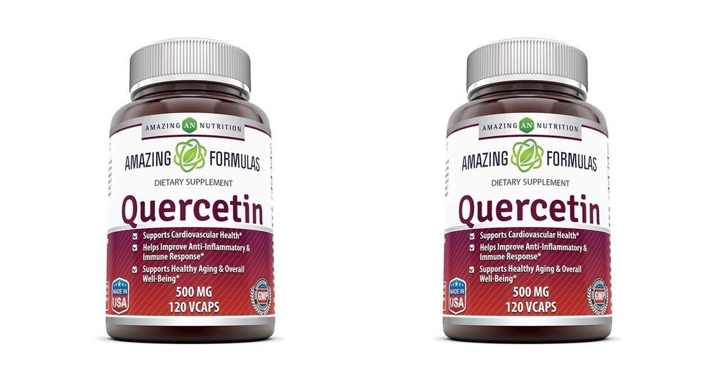 Fórmulas increíbles Quercetina 500 Mg, 120 VCaps - Suplemento dietético, cápsulas Vegan, no GMO, libre de gluten - Optimal con una dieta equilibrada y ejercicio regular