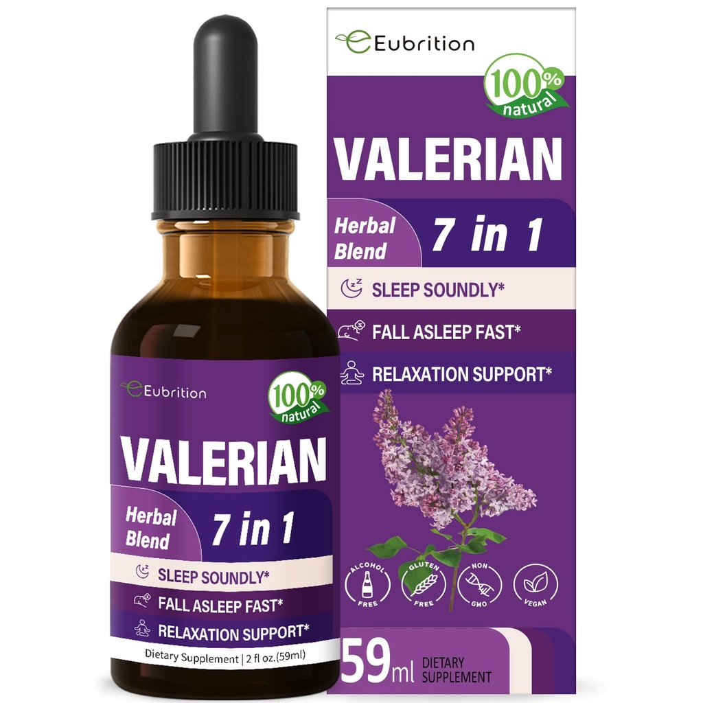 Valerian Root Sleep Support Drops, Passion Flower, Chamomile, Lavender, Soursop Leaves, " Hibiscus Herb Extract Supplement Tincture for Sleep Soundly " Deeply. Perfecto con sonidos de sueño. 2oz