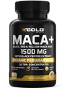 X Gold Health Organic Maca Root Powder Capsules 1500mg con Black TEN Red &amp; Amarillo Peruano Maca Root Extracto Gelatinized, Energy &amp; Mood Suplemento para Hombres &amp; Mujeres + Black Pepper para mejores beneficios