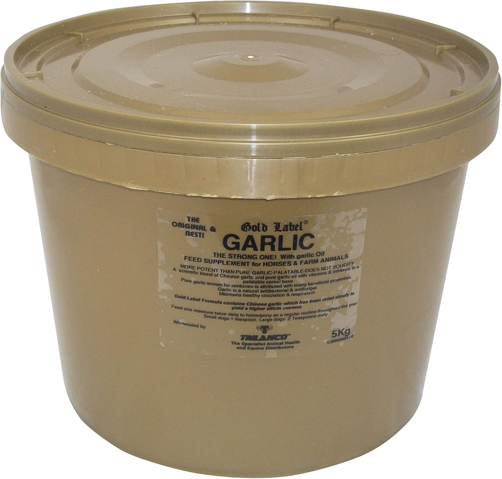 Polvo de ajo, Suplemento de caballo, etiqueta de oro, respiración, 5 KG