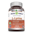 Fórmulas increíbles L-Lysine 1000 Mg Amino Acid Suplemento TENIDO Tablets ← No-GM0 TEN Gluten-Free TEN Made in USA (1 Pack TEN 180 Count)