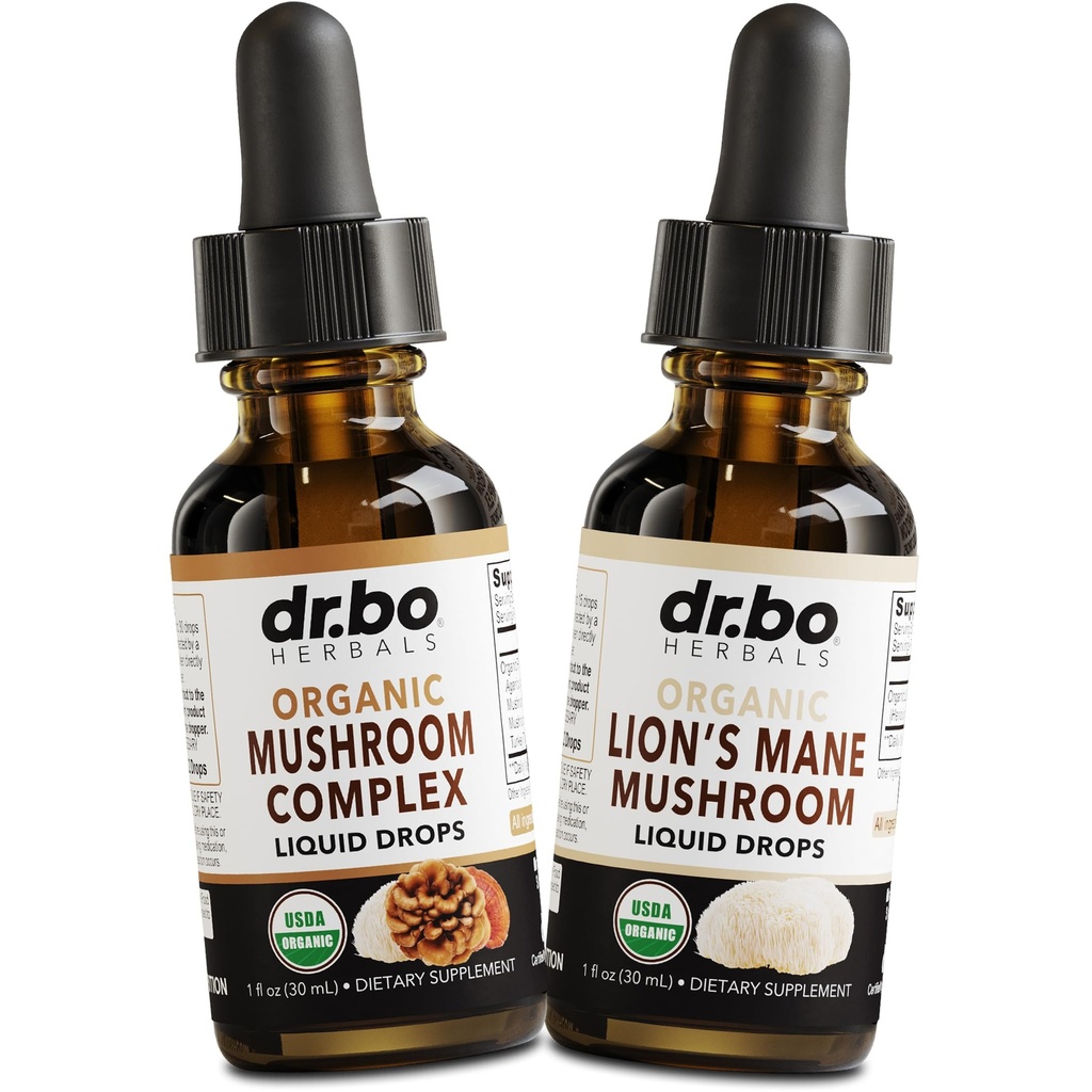 Leones orgánicos Mane Mushroom Complejo gotas líquidas - León orgánico Mane Mushroom Liquid Tintura Focus, Fog, Brain Health Supplements - Lions Supplement Extract