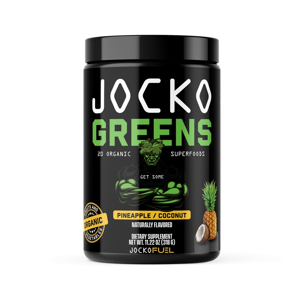 Jocko Fuel Daily Greens Powder - Premium Organic Greens Superfood Powder for Gut Health, Digestion, Bloating, Immune Support with Spirulina, Chlorella, Digestive Enzymes, " Probiotics - 30 Servings