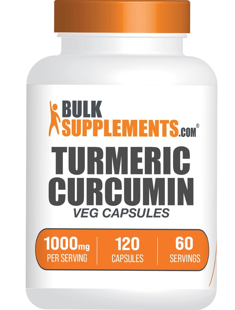 BulkSupplements.com Tormeric Extract Capsules - Suplemento Turmeric, Curcumin Turmeric Suplemento 1000mg - Gluten Free,120 Veg Capsules (Pack of 1)