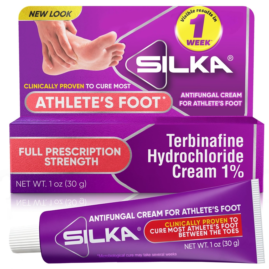 SILKA Anti-Fungal Cream, Clinical Anti-Fungus Foot Treatment, Jock Itch " Ringworm Remedy, Maximum Strength, Fast-Acting Relief from Itching " Burning, 1 Oz