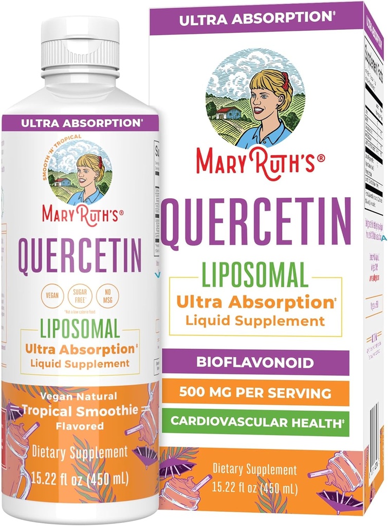 MaryRuth Orgánicas Quercetina Silenciosos Sugar Gratis ← Quercetina Líquida 500mg Apoyo Inmunitario para Adultos Silenciosos Inflamación Suplemento Silencio Defensa Inmunitaria Silencio Celular Salud Silencio Vegan Silencio No-OMM Silencio Gluten Gratis Silencio 15.22 Fl Oz