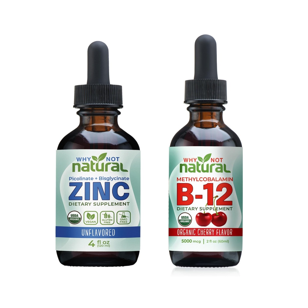 Zinc líquido orgánico y vitamina B12