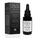 USDA Aceite de barba orgánica para hombres, aceite de 3 en-1 con aceite de argán, aceite de Jojoba, y más, para el crecimiento de barba y lavado de barba - Odo a la barba Tierra y aceite de barba de cielo, 1 fl oz - sin olor